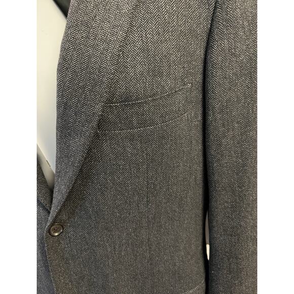 ISAIA Napoli Gray Wool/Cashmere Herringbone Sport Coat – EU 56 / US 46 - Picture 5 of 9